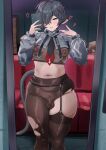 5_fingers animal_ears animal_humanoid biped black_hair blush bulge clothed clothed_humanoid clothed_male clothing crossgender detailed_bulge ear_piercing electronics femboy fingers ftm_crossgender genital_outline hair hi_res holding_object holding_phone humanoid humanoid_hands jane_doe_(zenless_zone_zero) john_doe_(scopeophilia) legwear male male_humanoid mammal mammal_humanoid mihoyo murid murid_humanoid murine murine_humanoid navel penis_outline phone piercing rat_humanoid rodent rodent_humanoid seitoedaha smile standing tail tailed_humanoid teeth thick_thighs thiren torn_clothing torn_legwear translucent translucent_clothing zenless_zone_zero