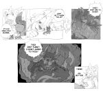 anthro avali bodily_fluids canid canine clothing collared_shirt college college_student comic cotton_(lumathefloof) dialogue dress_shirt drooling duo english_text extreme_size_difference female forced fox hair hi_res internal intimidating_female long_hair luma_(lumathefloof) mammal messy_stomach monochrome onomatopoeia organs panicking pawphox saliva saliva_string school shirt size_difference small_waist sound_effects speech_bubble stomach student teasing text topwear unwilling_prey vore yelling