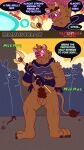 4k 9:16 absurd_res anthro arm_hair belly belly_hair blush blush_lines body_hair clothed clothing comic duel embarrassed embarrassed_anthro embarrassed_expression embarrassed_naked_male embarrassing_exposure embarrassing_nudity english_text exposed fight foreskin foreskin_folds genitals glans_peek group hi_res humiliation long_foreskin magic male mammal nude outside partially_clothed penis pubes remmus_cobalt scepter septenmber small_penis solo suid suine sus_(pig) text wild_boar