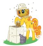  bee beehive beekeeper bees bumblesweet_(mlp) cutie_mark dimespin equine female friendship_is_magic hat hive honey horse insect mammal my_little_pony oc original_character pony smoke smoker solo working 