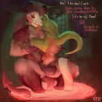 1:1 abdominal_bulge absurd_res anal anal_penetration anthro argonian ball_tuft big_penis bodily_fluids body_writing bone bracelet butt butt_grab contract curtains deal demon detailed_background dialogue dominant dominant_anthro dominant_male dripping duo flesh fog from_front_position fur genital_fluids genitals glowing glowing_eyes hair hand_on_butt hi_res holding_another holding_object horn hug hugging_another internal jewelry knot knotted_penis large_penetration larger_dom leg_grab list lizard long_hair long_tongue male male/male marker markings mastery_position microsoft motion_lines nude nude_anthro nude_male onomatopoeia paper penetration penis portal precum precum_drip precum_string rear_view reptile scales scalie scroll sex size_difference skull skull_head sound_effects spade_tail story story_in_description tail text the_elder_scrolls three-quarter_view tongue tongue_out tuft vyarwolf writing_on_genitals x-ray_view