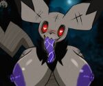 2d_animation 6:5 animated animated_gif anthro anthrofied aura big_breasts bodily_fluids bouncing_breasts breasts creepy_face digital_media_(artwork) drooling ear_markings fan_character female frame_by_frame front_view fur fusion generation_2_pokemon generation_7_pokemon ghost glistening glistening_breasts heart_eyes heart_symbol markings mimichu_(miyang_draws!) mimikyu miyang_draws! nature_background nintendo nipples non-mammal_nipples nude pichu pokemon pokemon_(species) pokemorph red_eyes saliva saliva_string shadow_creature short_playtime solo spirit tongue tongue_out