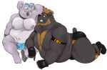 anthro armpit_fetish armpit_hair armpit_sniffing body_hair canid canine canis domestic_dog domination/submission duo heel hi_res jobber koala male male/male mammal marsupial pecs sniffing vombatiform whisp_jc wrestling