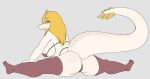 2026 absurd_res anthro areola areola_slip big_breasts biped blonde_hair bra breasts butt camel_toe cavemanon_studios clothed clothed_anthro clothed_female clothing colored digital_media_(artwork) dinosaur feathered_tail feathers female flexible freckled_breasts freckled_butt freckled_tail freckles frown hair half-closed_eyes head_turned hi_res hyuvevo leaning leaning_forward legwear long_hair long_tail looking_aside mature_anthro mature_female narrowed_eyes panties prehistoric_species rear_view reptile saurischian scalie side_boob sitting skimpy snoot_game solo splits spread_legs spreading stockings tail tarja_(snoot_game) theropod thick_tail thigh_highs troodon troodontid underwear white_body white_eyes yellow_body yellow_feathers yellow_sclera