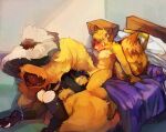 absurd_res ambiguous_gender anklet anthro ball_worship balls bed big_balls big_penis blush body_worship bracelet butt canid canine clothing dirtybat fluffy fluffy_balls fluffy_hair fluffy_tail foreskin fox fur furniture furry_penis genital_worship genitals glans glistening glistening_butt glistening_genitalia glistening_penis hair hat headgear headwear hi_res huge_balls huge_penis humanoid_genitalia humanoid_penis hyper hyper_balls hyper_genitalia hyper_penis jewelry male male/ambiguous mammal mephitid on_bed penis skunk skunk_tail smile smiling_at_another smiling_at_partner tail tongue tongue_out yellow_body yellow_fur