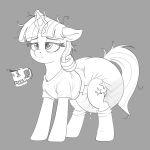 1:1 awake beverage bodily_fluids clothed clothing coffee coffee_mug diaper dripping equid equine eyebrows eyelashes feces female friendship_is_magic genital_fluids glowing hair hasbro hi_res horn levitation magic mammal messy_hair messy_tail monochrome my_little_pony mythological_creature mythological_equine mythology nineplusten pooping soiled_diaper soiling soiling_diaper solo tail tired twilight_velvet_(mlp) unclean_diaper unicorn urine urine_drip used_diaper using_diaper watersports wearing_diaper wet_diaper