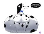 101_dalmatian_street 101_dalmatians alpha_channel belly big_belly big_butt black_spots black_white_body butt canid canine canis collar dalmatian delilah_(101_dalmatians) disney domestic_dog ears_down english_text fancy_blue female feral fetal_movement floppy_ears hi_res hyper hyper_pregnancy looking_back lying mammal markings on_front open_mouth paw_imprint paws pivoted_ears pregnant pregnant_female spots spotted_body tail text thick_thighs white_body