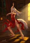 5_fingers 5_toes animal_ears animal_humanoid animal_tail arm_above_head artist_name backless_clothing backless_dress backlighting bangs bare_hips barefoot bent_leg biped bookshelf breasts brown_nails brown_toenails canid canid_humanoid canine canine_humanoid clothed clothed_female clothed_humanoid clothing colored_nails curtains dancing dragonfu dress english_description extended_leg feet female female_humanoid fingers floor fluffy fluffy_tail front_view full-length_portrait fur furniture furry_tail hair hand_above_head humanoid inner_boob inner_ear_fluff inside lamp lantern light light_body light_skin lighting lips long_hair long_tail mammal mammal_humanoid monotone_clothing monotone_dress monotone_hair monotone_tail multicolored_body nails no_underwear pink_inner_ear plantigrade portrait pose raised_arm raised_heel red_clothing red_dress red_eyes shaded shinyuu_(character) signature skimpy skimpy_dress slim slim_female slim_humanoid slit_dress small_breasts solo story story_in_description straight_leg tail tan_body tan_skin tan_text text three-quarter_view toenails toes tuft two_tone_body wall_(structure) white_body white_ears white_fur white_hair white_inner_ear_fluff white_tail white_tuft window wolf_ears wolf_humanoid wolf_tail wood wood_floor