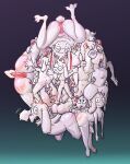 angry anthro anus bodily_fluids bound chest_tuft clone dangling_arms dangling_legs darkner deltarune drooling femboy forced group hi_res horn legion_(castlevania) linebore male male/male nude null pawpads paws pile ralsei saliva saliva_string selfcest slightly_chubby square_crossover stuck stuck_together tail tuft undertale_(series) upside_down