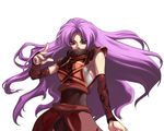  armor armpits artist_request camisia_(spectral_force) long_hair purple_eyes purple_hair simple_background solo spectral_(series) spectral_force white_background 
