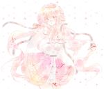  1girl :o bare_shoulders belt black_belt black_bow black_ribbon bow bow_choker bowtie bra_strap brown_eyes chinese_commentary choker colored_eyelashes commentary_request commission cowboy_shot curious dot_nose frilled_shirt frilled_sleeves frills hair_between_eyes hair_bow hair_ribbon hand_up highres infinity_nikki layered_skirt light_blush light_particles long_hair long_sidelocks long_sleeves looking_at_viewer low_twintails mao_zhao_lei' miniskirt nikki_(nikki) nikki_(series) off-shoulder_shirt off_shoulder perfect_start_(infinity_nikki) pink_bow pink_bowtie pink_choker pink_hair pink_ribbon pink_skirt pleated_skirt print_skirt puffy_long_sleeves puffy_sleeves ribbon sample_watermark shirt sidelocks simple_background skirt snowflake_print solo sparkle standing tareme too_many_watermarks tress_ribbon twintails very_long_hair watermark wavy_hair white_background white_shirt white_skirt 