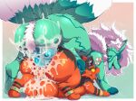 2_toes 6_tails all_fours anal anal_penetration animal_genitalia animal_penis anthro augury_(artist) ball_tuft balls blue_body blue_pawpads blush blush_lines bodily_fluids bubble butt canine_genitalia canine_penis cum cum_bubble cum_in_ass cum_inflation cum_inside cum_on_balls cum_on_butt cum_on_own_balls cum_on_own_penis cum_on_penis cum_on_self dipstick_tail doggystyle duo emanata excessive_cum excessive_genital_fluids eye_roll feet foot_on_back foot_tuft from_behind_position generation_1_pokemon generation_7_pokemon genital_fluids genitals hair heart_symbol heel_tuft hi_res inflation lidded_eyes looking_away lying male male/male markings mostly_nude/nude motion_lines multi_tail ninetales nintendo on_front orange_body pawpads penetration penile penile_penetration penis penis_in_ass pokemon pokemon_(species) raised_tail reddened_butt sex tail tail_markings toes torracat tuft white_hair