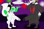 anthro balls big_balls big_penis black_hair brad_the_excadrill duo english_text excadrill generation_3_pokemon generation_5_pokemon genitals hair huge_penis male muscular muscular_male nintendo penis pokemon pokemon_(species) riku9797 riku_(riku9797) text zangoose