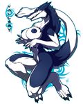  anthro big_breasts blue blue_fur breasts chest_tuft claws female fur hair long_hair looking_at_viewer multicolor_fur nipples paws sergal side_view solo tail toe_claws tuft two_tone_fur vallery walter_sache white white_fur 