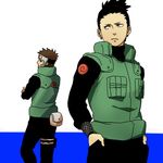  2boys black_hair brown_hair flak_jacket multiple_boys nara_shikamaru naruto naruto_shippuuden sousitesekaiha vest yamato_(naruto) 