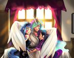  bakki blue_eyes blue_hair blush collar crown curtains cutie_mark_clothing female friendship_is_magic group hair horn hug human humanized inside lesbian mammal multi-colored_hair my_little_pony pink_eyes pink_hair princess princess_celestia_(mlp) princess_luna_(mlp) purple_eyes purple_hair rainbow_hair royalty smile sunlight tiara trio twilight_sparkle_(mlp) warm window wing_hug wings 