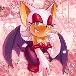  &hearts; animal_ears bat blue_eyes blush boots breasts cleavage clothed clothing eyeshadow female furry gloves hair half-closed_eyes makeup mammal mikuhoshi rouge_the_bat sega smile solo sonic_(series) sonic_the_hedgehog tail white white_clothing white_hair wings 