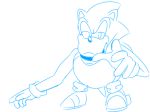  ape clothing crossover eulipotyphlan footwear fusion gloves gorilla hedgehog hybrid lanky_kong line_art long_arms looking_at_viewer mammal pointing primate shoes sonic_(series) sonic_the_hedgehog unknown_artist what 