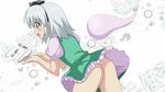  bad_id bad_pixiv_id blue_eyes hair_ribbon konpaku_youmu konpaku_youmu_(ghost) no_panties parody r-15 ribbon shinekalta silver_hair solo touhou 