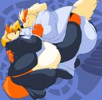  arcanine canine duo fox male mammal morbidly_obese nintendo overweight pok&#233;mon pok&eacute;mon tail video_games 