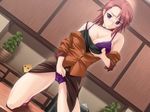  bra breasts choker cleavage dress game_cg kneeling large_breasts lingerie lowres purple_eyes red_hair self_fondle shirt_pull skirt skirt_lift solo souin_~chijoku_ni_somaru_torauma~ tajima_yoshikazu unagimaru underwear watarai_shizuka yonekura_kihiro 