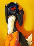  canine cat clothing feline girly headband headphones kage male mammal monoth pants solo topless unknown_artist wolf 