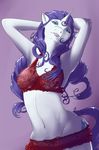  anthrofied blue_eyes bra clothed clothing equine female fluffins friendship_is_magic hair hasbro horn lingerie long_hair looking_at_viewer mammal my_little_pony navel panties purple_hair rarity_(mlp) short_hair skimpy solo tail underwear unicorn 