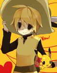  androgynous hat heart pikachu pixiv_thumbnail pokemon pokemon_special puddingpudding resized reverse_trap simple_background tomboy yellow_(pokemon) 