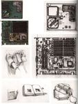  absurdres artbook circuit_board greyscale highres monochrome no_humans official_art scan serial_experiments_lain sketch traditional_media 