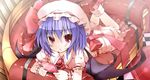  bat_wings handheld_game_console hoshikuzu nintendo_ds purple_hair red_eyes remilia_scarlet short_hair solo touhou wings 