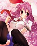  :&lt; animal_ears bunny_ears long_hair necktie pink_hair red_eyes red_neckwear reisen_udongein_inaba scarlet_(studioscr) solo thighhighs touhou 