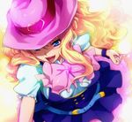  blonde_hair blue_eyes cowboy_hat dress earrings hairu hat jewelry long_hair macross macross_frontier open_mouth sheryl_nome smile solo western 