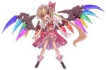  alternate_wings bad_id bad_pixiv_id blonde_hair flandre_scarlet full_body g.haruka hat highres ponytail red_eyes short_hair side_ponytail solo standing touhou transparent_background wings 