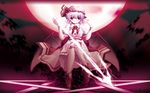  bat_wings commentary_request hat purple_hair red_eyes remilia_scarlet short_hair side_b solo spear_the_gungnir touhou wings 