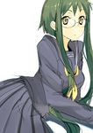  bad_id bad_pixiv_id eka_eri glasses green_hair hoshi_no_samidare long_hair school_uniform solo sorano_hanako yellow_eyes 