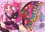  bike_shorts blush boots brooch bug butterfly butterfly_wings cure_dream dark_cure_(yes!_precure_5) dark_dream earrings eyelashes gloves hair_ribbon hair_rings holding_hands insect jewelry long_hair magical_girl multicolored multicolored_wings multiple_girls pink_hair pink_shorts pointy_ears precure purple_eyes ribbon shorts smile thighhighs wings yaso_shigeru yes!_precure_5 yumehara_nozomi 