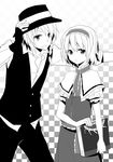  1girl alice_margatroid bishounen book genderswap genderswap_(ftm) greyscale kirisame_marisa kurot monochrome touhou 