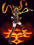  animal_ears blonde_hair fire gas_mask hood psyren tenjuin_frederica twintails yoriwo 