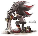  armor bad_deviantart_id bad_id furry male_focus one_knee profile red_eyes shadow_the_hedgehog signature solo sonic_and_the_black_knight sonic_the_hedgehog sword weapon yu_da-young 