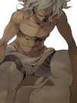  kise_eiji mankintan psyren shirtless solo white_hair 