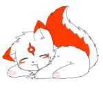  ambiguous_gender canine changed_(video_game) chano fur mammal multicolored_fur paws red_fur red_tail saliva shizi_(changed) sleeping smile solo white_fur white_tail wolf 