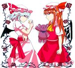 bad_id bad_pixiv_id bat_wings blue_eyes blue_hair chamaruku child cosplay cup face flandre_scarlet flandre_scarlet_(cosplay) frown hat hong_meiling izayoi_sakuya long_hair multiple_girls red_eyes red_hair remilia_scarlet remilia_scarlet_(cosplay) saucer short_hair side_ponytail smiley_face stuffed_animal stuffed_toy teacup teddy_bear touhou waving wings 