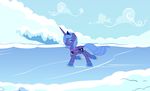  alicorn cool_colors crown equine female feral friendship_is_magic hair happy hasbro horn horse ice long_hair mammal my_little_pony pony princess_luna_(mlp) skating smile snow solo tail tenchisamoshi winged_unicorn wings 