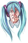  aqua_hair billy_herrington blue_eyes hatsune_miku long_hair microphone open_mouth smile twintails vocaloid 