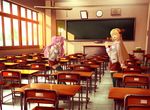  bad_id bad_pixiv_id blonde_hair blue_eyes classroom cosmic_break crimrose get_amped_2 miniskirt multiple_girls pink_hair plaid plaid_skirt red_eyes school_uniform shidatsu_takayuki skirt thighhighs tiffany_sparks zettai_ryouiki 