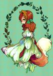  anthro dress female floating fox green_eyes hair leaves looking_at_viewer mammal red_hair ribbons robi solo 