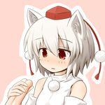  animal_ears billy_herrington female hat inubashiri_momiji red_eyes tokin_hat touhou white_hair wolf_ears 