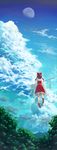  cloud floating gohei hakurei_reimu highres matsutani moon sky solo touhou tree 