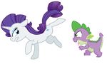  chase cub cutie_mark dragon duo equine female feral friendship_is_magic horn horse male mammal my_little_pony rarity_(mlp) scalie spike_(mlp) unicorn young 
