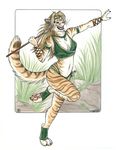  avoid_posting conditional_dnp feline female mammal necklace outside polearm solo spear tani_da_real tiger warrior 